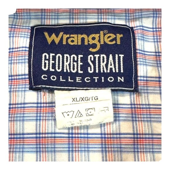 Wrangler George Strait XL Plaid Short Sleeve Button-Up Western Cowboy Shirt READ - Picture 4 of 6